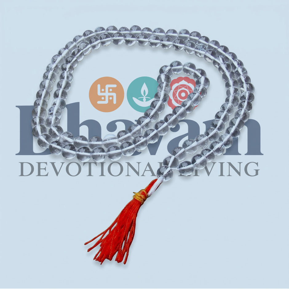 Natural Sphatik Mala – 108+1 Beads