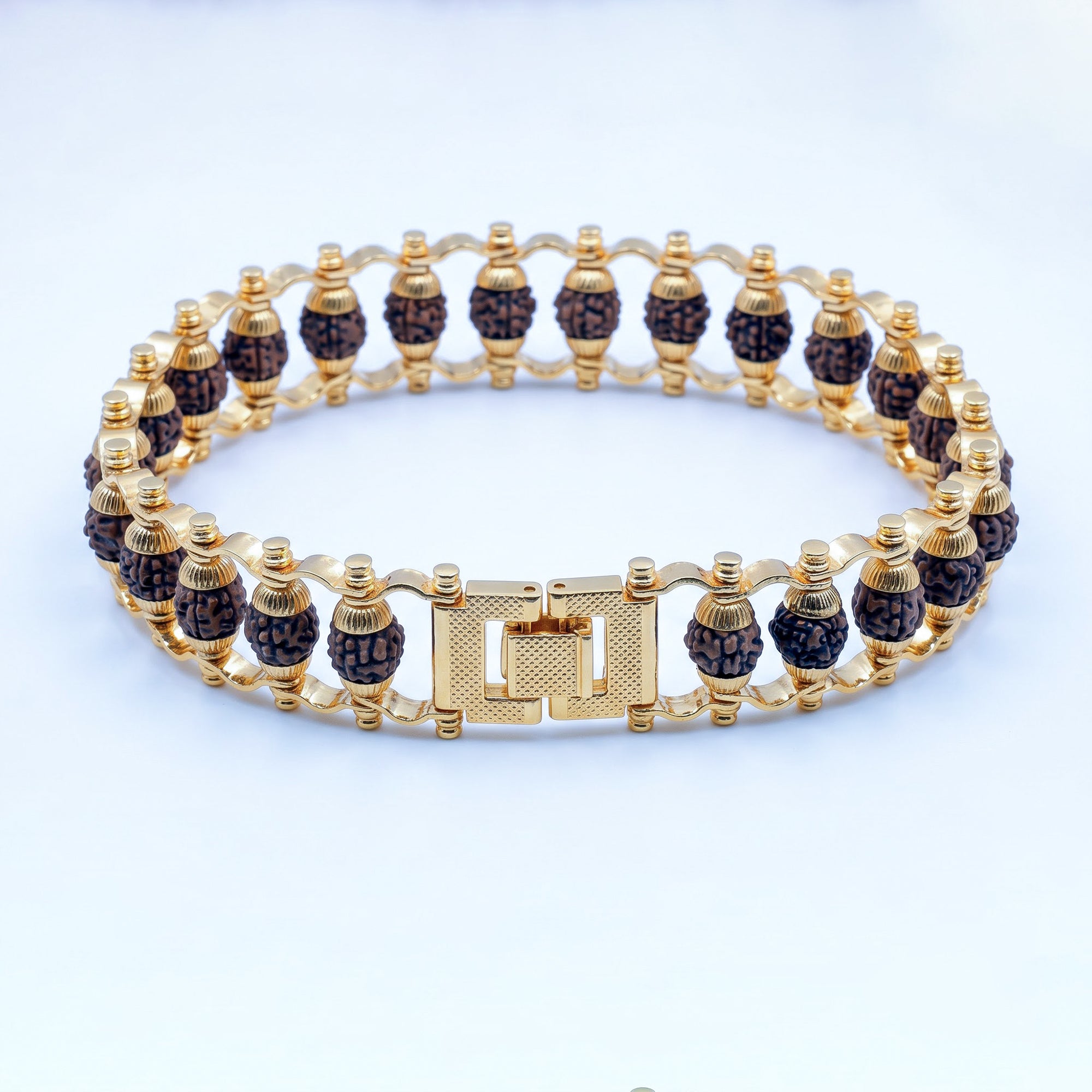 Gold Plated Rudraksha Bracelet for Men