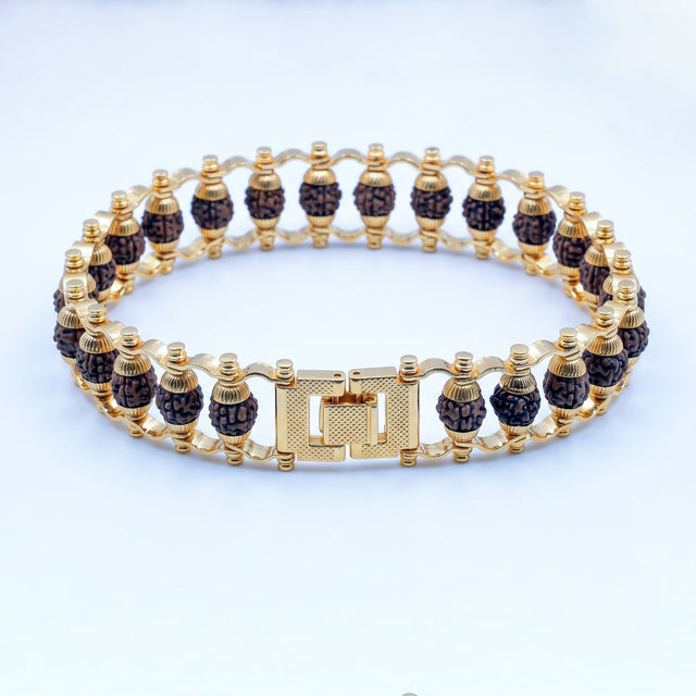 Gold Plated Rudraksha Bracelet