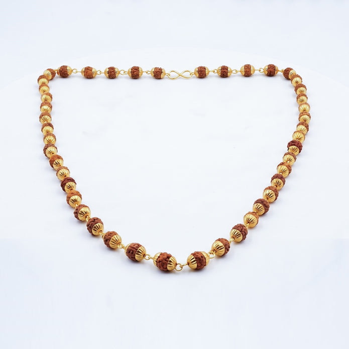 Panchamukhi Rudraksha  Mala, Gold Cap
